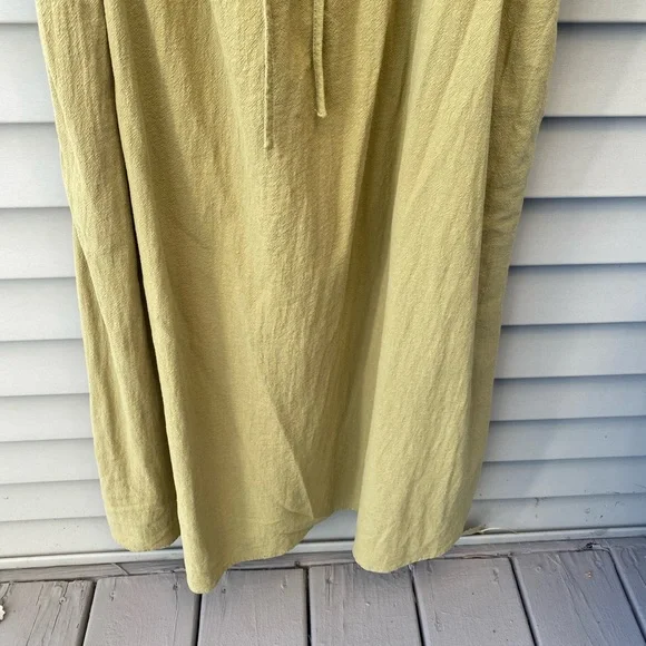 Universal Threads Puffy Sleeve Midi Green/Yellow Dress - Women’s Size L - Picture 2 of 10